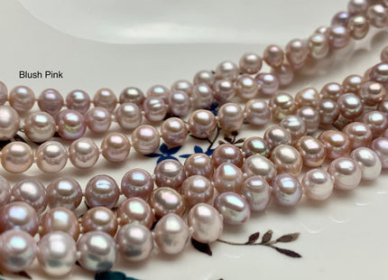40 Inches Hand Knotted 7 mm Potato Natural White/Light Pink/Blush Pink/Mauve Pink Color Freshwater Pearl Long Necklace #P1093