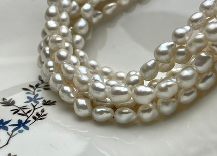 8x10-11 mm AAA Natural White High Luster Tear Drop Edison Baroque Freshwater Pearls Beads Genuine Freshwater Edison Pearls #P2117