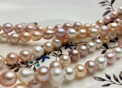 7 mm 8 mm AAA Rare Mixed Natural White Mauve Pink Baroque Edison Pearl Genuine Top Quality Natural Edison Pearl Beads 45 Pieces #P1208