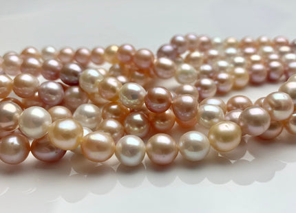 7 mm 8 mm AAA Rare Mixed Natural White Mauve Pink Baroque Edison Pearl Genuine Top Quality Natural Edison Pearl Beads 45 Pieces #P1208