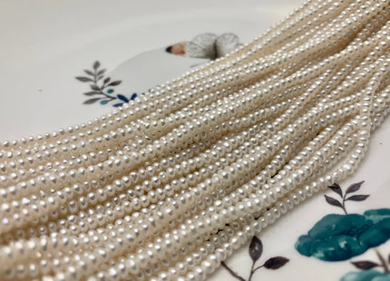 1.5x2.5-3 mm AAAA Natural White Tiny Freshwater Pearl Roundel/Button Shape Genuine Top Quality Freshwater Seed Potato Pearl Beads #P1590