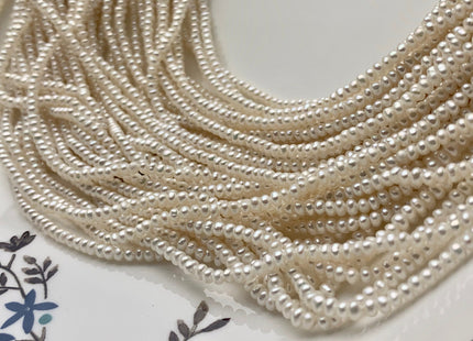 1.5x2.5-3 mm AAAA Natural White Tiny Freshwater Pearl Roundel/Button Shape Genuine Top Quality Freshwater Seed Potato Pearl Beads #P1590