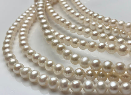 WHOLESALE 6-6.5 mm AAA Natural White Off Round Freshwater Pearls Genuine High Luster Smooth And Round White Freshwater Pearl Beads #P1604