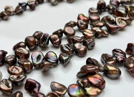 6-8x7-15 mm AA Copper Brown Color Top Drilled Keshi Freshwater Pearl Beads Genuine Freshwater Keshi Pearls #P1563