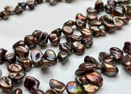 6-8x7-15 mm AA Copper Brown Color Top Drilled Keshi Freshwater Pearl Beads Genuine Freshwater Keshi Pearls #P1563