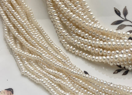 1x2.5-3 mm AA Natural White Potato Button Seed Freshwater Pearl Beads Natural White Pearls Natural Genuine Freshwater Small Tiny Pearl #79