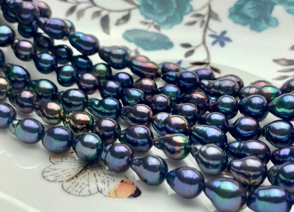 6.5-8x8-11 mm AAA Rainbow Peacock Edison Baroque Freshwater Pearl Tear Drop Shape Bead Genuine High Luster Top Quality Edison Pearls #P1017