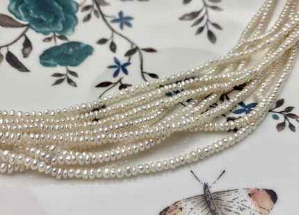1x2.5-3 mm AA Natural White Potato Button Seed Freshwater Pearl Beads Natural White Pearls Natural Genuine Freshwater Small Tiny Pearl #79
