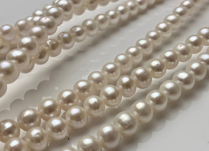 WHOLESALE 6-6.5 mm AAA Natural White Off Round Freshwater Pearls Genuine High Luster Smooth And Round White Freshwater Pearl Beads #P1604