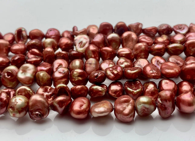 6x7-8 mm Tan Brown Keshi Freshwater Pearls Center Drilled Keshi Pearl Beads Rare Tan Brown Genuine Keishi Freshwater Pearls 67 Pieces #P1526