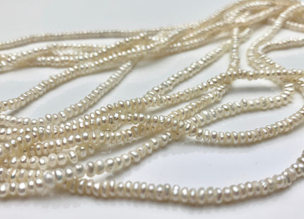 1x2.5-3 mm AA Natural White Potato Button Seed Freshwater Pearl Beads Natural White Pearls Natural Genuine Freshwater Small Tiny Pearl #79
