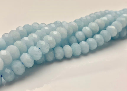5x8 mm AAA Natural Color Faceted Rondelle Aquamarine Gemstone Beads Natural Blue Micro Faceted Rondelle Aquamarine Gemstone Beads # 2327