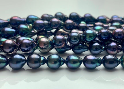6.5-8x8-11 mm AAA Rainbow Peacock Edison Baroque Freshwater Pearl Tear Drop Shape Bead Genuine High Luster Top Quality Edison Pearls #P1017