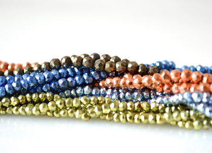 Semi Precious Gemstone 3-4 mm Pyrite Beads Green Blue Copper Golden Color Faceted Round Shape Size Approx. 3-4mm #2029