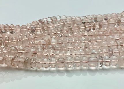 6mm 7mm 8mm 9mm 10mm 11mm 12mm 13mm 100% All Natural Smooth Rondelle Rose Quartz Gemstone Beads Genuine Natural Quartz 8 Inches Strand #3720