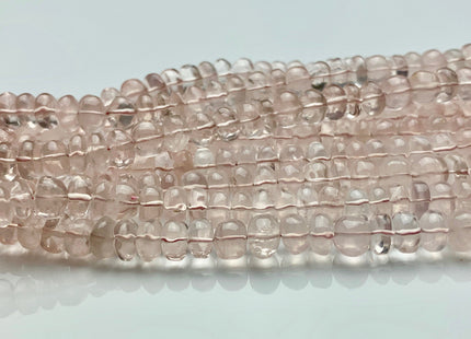 6mm 7mm 8mm 9mm 10mm 11mm 12mm 13mm 100% All Natural Smooth Rondelle Rose Quartz Gemstone Beads Genuine Natural Quartz 8 Inches Strand #3720