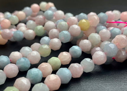 8 mm AAA Natural Faceted Star Cut Morganite Gemstone Bead Genuine Faceted Morganite Aquamarine Gemstone Loose Bead 8 Inches Strand #3085