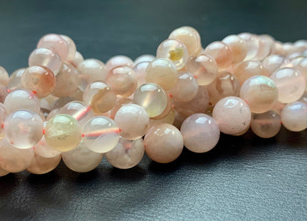 6mm 8 mm 10 mm Smooth Round Natural Sakura Cherry Blossom Agate Gemstone Beads Natural Translucent Pink Color Agate 15.5 Inches Strand #2716