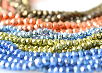 Semi Precious Gemstone 3-4 mm Pyrite Beads Green Blue Copper Golden Color Faceted Round Shape Size Approx. 3-4mm #2029