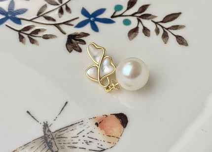 One Piece 925 Sterling Silver/Gold Pendant Setting Findings For Half Drilled Pearls Butterfly Wing Design Sterling Silver Pendant #10195