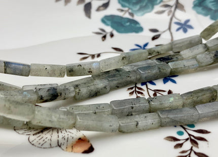 4-5x13 mm Cuboid Tube Shape Light Multi Gray Color Labradorite Gemstone Beads Gray Labradorite Loose Beads 15.5 Inches Strand #2964