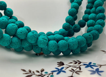 6mm 8mm 10mm Lava Round Beads Dark Green Color Organic Volcanic Rock Stone Beads 15.5 Inches Strand #2896