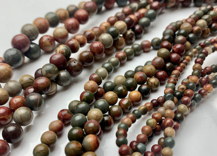 4mm 6mm 8mm 10mm AAA Smooth Round Natural Red Creek Jasper Gemstone Beads Multi Red Green Brown Color Jasper Loose Beads #2297