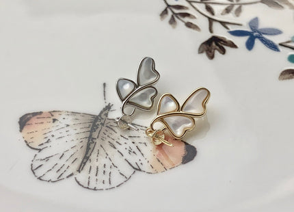 One Piece 925 Sterling Silver/Gold Pendant Setting Findings For Half Drilled Pearls Butterfly Wing Design Sterling Silver Pendant #10195
