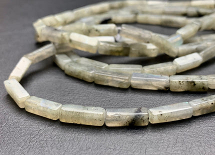 4-5x13 mm Cuboid Tube Shape Light Multi Gray Color Labradorite Gemstone Beads Gray Labradorite Loose Beads 15.5 Inches Strand #2964