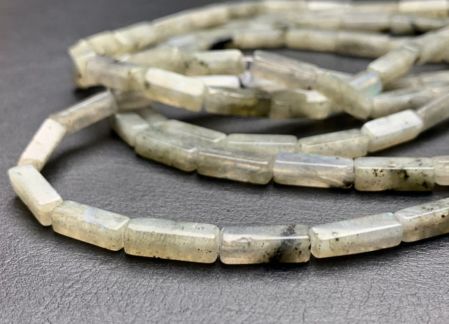 4-5x13 mm Cuboid Tube Shape Light Multi Gray Color Labradorite Gemstone Beads Gray Labradorite Loose Beads 15.5 Inches Strand #2964