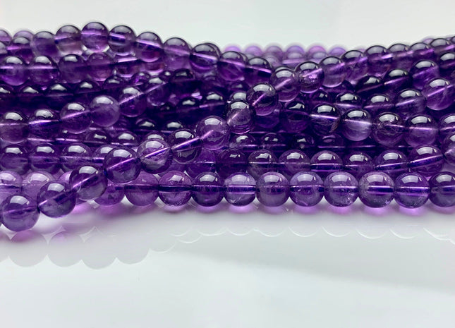 BEST DEAL 6 mm AAA Top Quality Smooth Round Amethyst Gemstone Bead February Birthstone Beads Natural Darker Purple Amethyst #2562