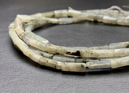 4-5x13 mm Cuboid Tube Shape Light Multi Gray Color Labradorite Gemstone Beads Gray Labradorite Loose Beads 15.5 Inches Strand #2964