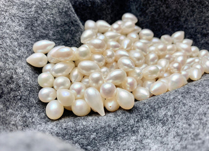 One Piece AAA 7.5x11-13 mm Top Quality High Luster Tear Drop Half Drilled Freshwater Pearls Genuine Natural White Freshwater Pearls #1637