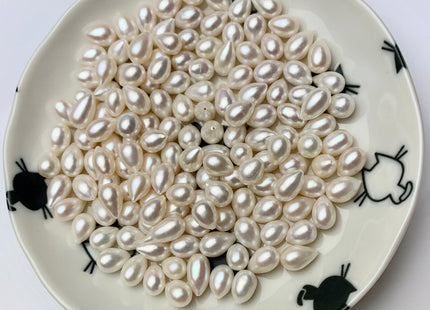 One Piece AAA 7.5x11-13 mm Top Quality High Luster Tear Drop Half Drilled Freshwater Pearls Genuine Natural White Freshwater Pearls #1637