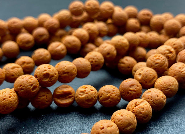 6mm 8mm 10mm Lava Round Beads Brown Color Organic Volcanic Rock Stone Beads 15.5 Inches Strand #2892