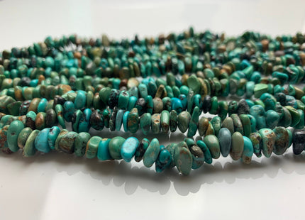 36 Inches Necklace 9 mm Natural Turquoise Chips Genuine Natural Color Turquoise Chip Stands #2216