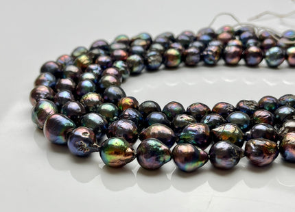 10-11 mm AAA Potato or Teardrop Peacock Baroque Freshwater Cultured Baroque Edison Pearls Rare Peacock Color Freshwater Pearl Beads #P1953