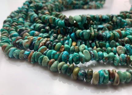 36 Inches Necklace 9 mm Natural Turquoise Chips Genuine Natural Color Turquoise Chip Stands #2216