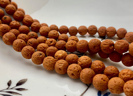 6mm 8mm 10mm Lava Round Beads Brown Color Organic Volcanic Rock Stone Beads 15.5 Inches Strand #2892