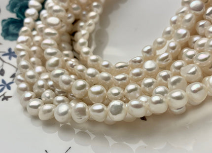 8-8.5 mm AAA Natural White High Luster Nugget Freshwater Pearls Genuine Natural White Smooth Potato Pearl Nuggets 53 Pieces #570