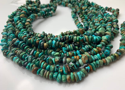 36 Inches Necklace 9 mm Natural Turquoise Chips Genuine Natural Color Turquoise Chip Stands #2216