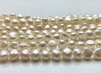 8-8.5 mm AAA Natural White High Luster Nugget Freshwater Pearls Genuine Natural White Smooth Potato Pearl Nuggets 53 Pieces #570