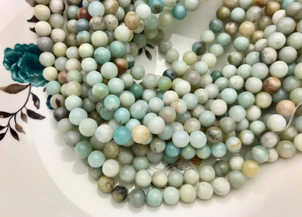 8 mm Smooth Round Amazonite Semi Precious Stone Beads, Multi Color Amazonite Gemstone Beads, Natural Round Amazonite Beads #478