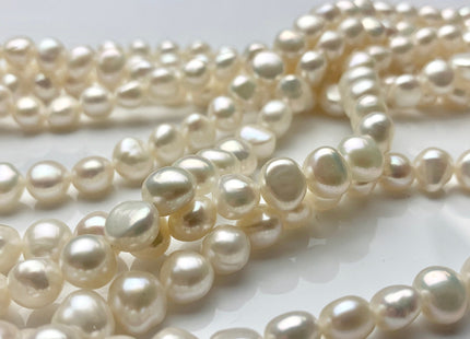 8-8.5 mm AAA Natural White High Luster Nugget Freshwater Pearls Genuine Natural White Smooth Potato Pearl Nuggets 53 Pieces #570