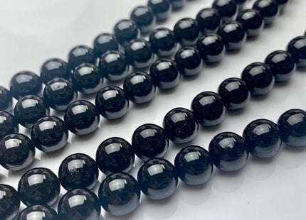 4mm 6mm 8mm 10mm AAA Smooth Round Black Tourmaline Gemstone Beads High Quality Black Tourmaline Loose Beads. #2290