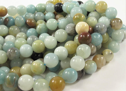 8 mm Smooth Round Amazonite Semi Precious Stone Beads, Multi Color Amazonite Gemstone Beads, Natural Round Amazonite Beads #478