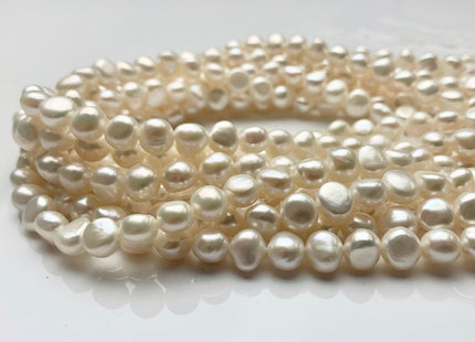 8-8.5 mm AAA Natural White High Luster Nugget Freshwater Pearls Genuine Natural White Smooth Potato Pearl Nuggets 53 Pieces #570