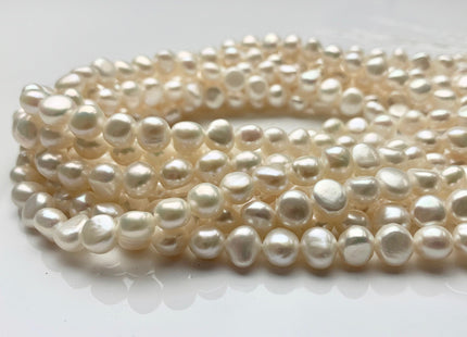 8-8.5 mm AAA Natural White High Luster Nugget Freshwater Pearls Genuine Natural White Smooth Potato Pearl Nuggets 53 Pieces #570