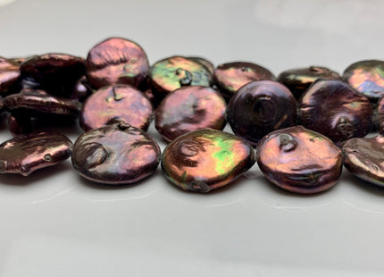 19-20 mm Purplish Brown Jumbo Freshwater Coin Pearls Genuine Freshwater Coin Pearls Limited Edition Purplish Brown Color Pearl Beads #1389