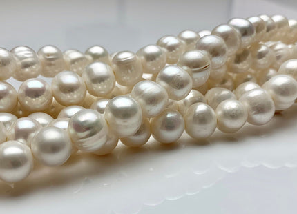 11-12 mm Large Hole Natural White Freshwater Pearl Beads Hole Size 2.2 mm Genuine Natural White Large Hole Pearls #1775